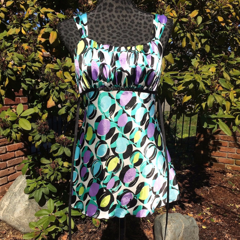 IZ Byer California Teal Purple and Silver Tank  - Size Medium